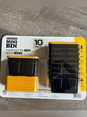 Gardner Bender Mini Bin 10-Pack - Black & Yellow Plastic Organizers